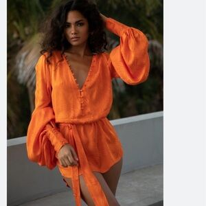 Rat & Boa Harlequin Palm Orange Dress